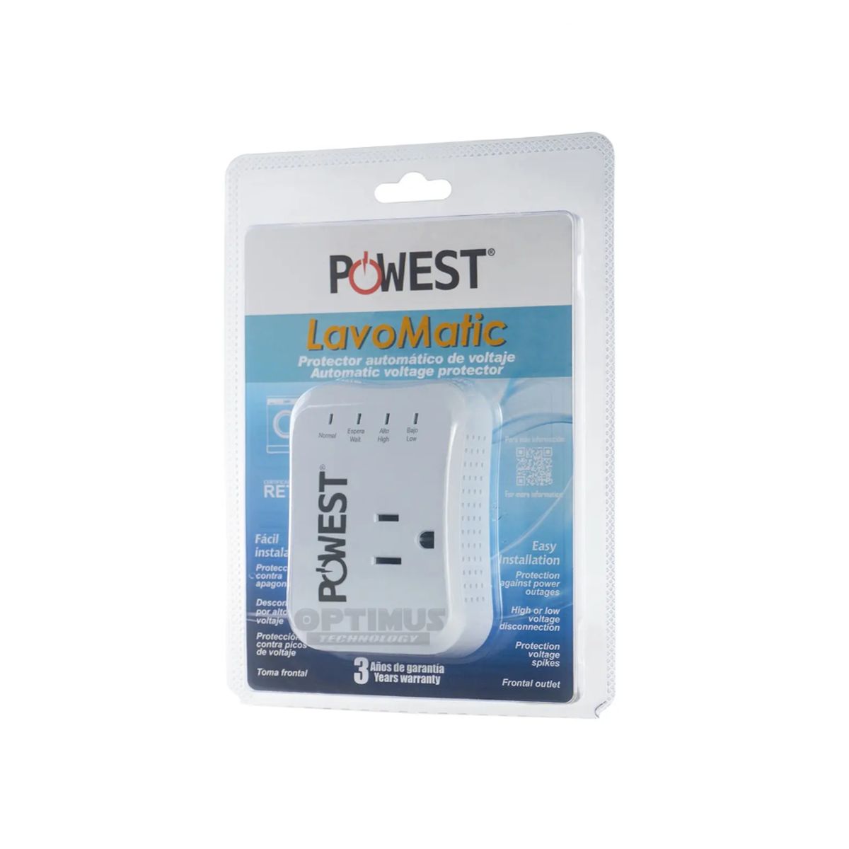 POWEST - Protector Voltaje Lavadora 120v/10a Lavomatic Color Blanco