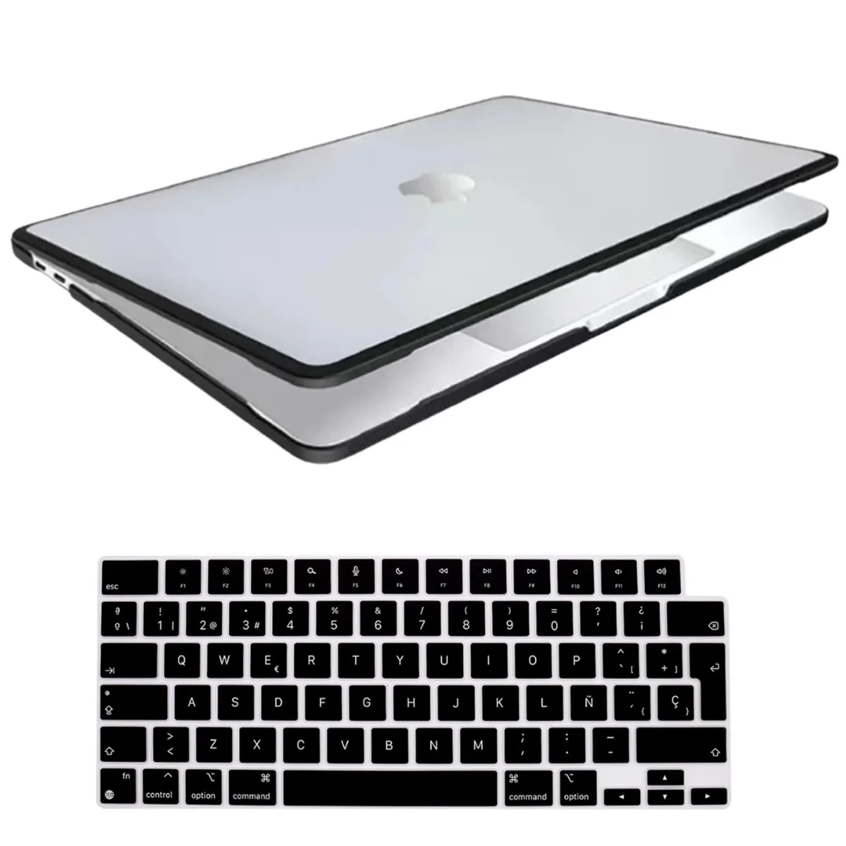 GENERICO - Carcasa Borde Negro + Teclado Para Macbook New Air 13 M4 13.6 A3240