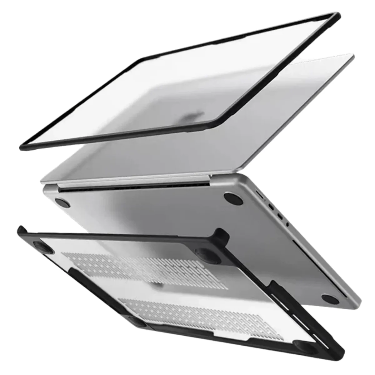 GENERICO - Carcasa Borde Negro + Teclado Para Macbook New Air 13 M4 13.6 A3240