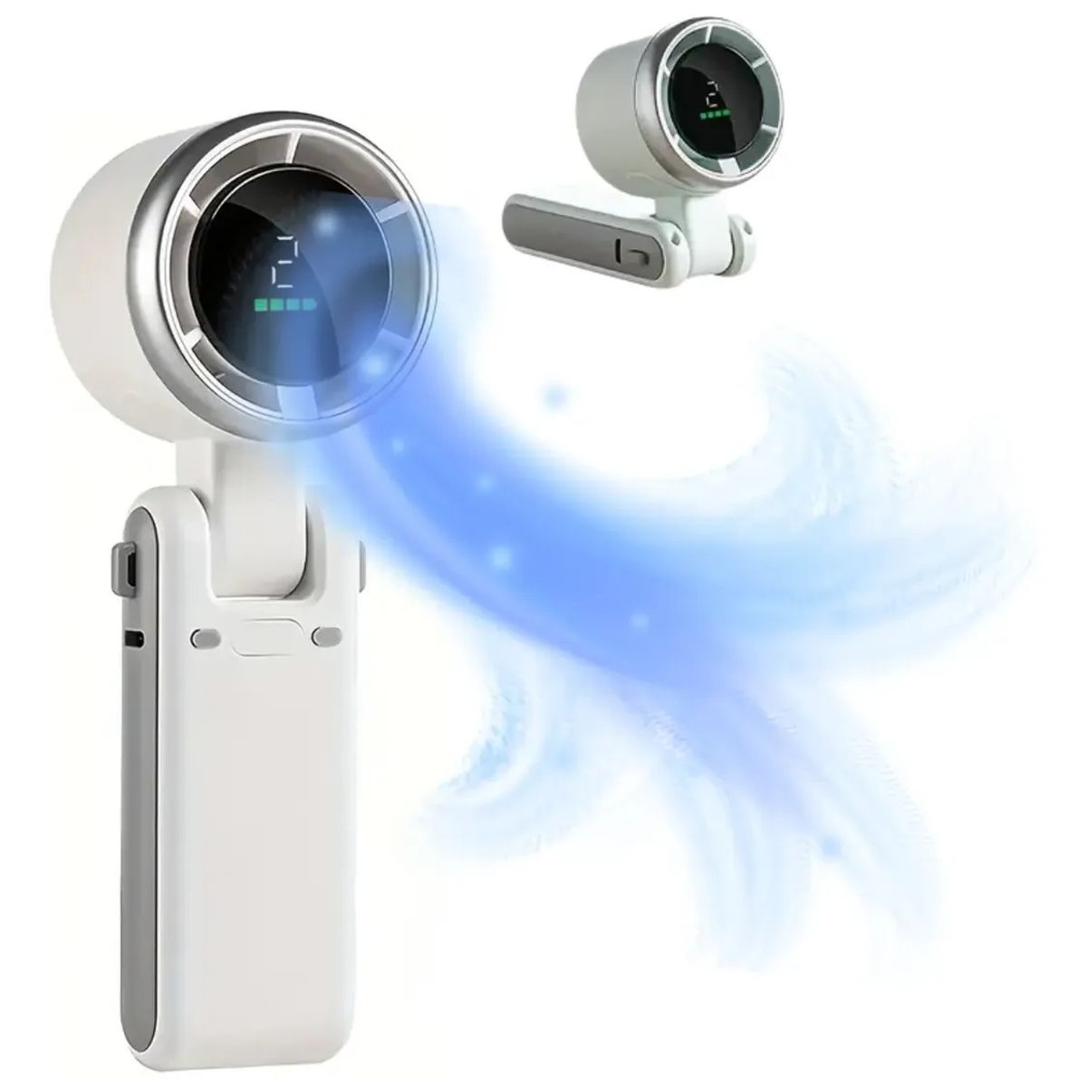 GRINPINS - Ventilador Portatil De Mano Potente Recargable 5 Velocidades Blanco