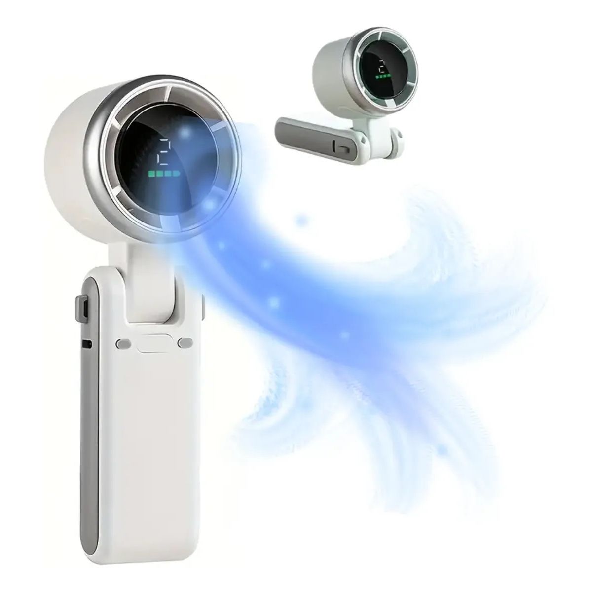 GRINPINS - Ventilador Portatil De Mano Potente Recargable 5 Velocidades Blanco