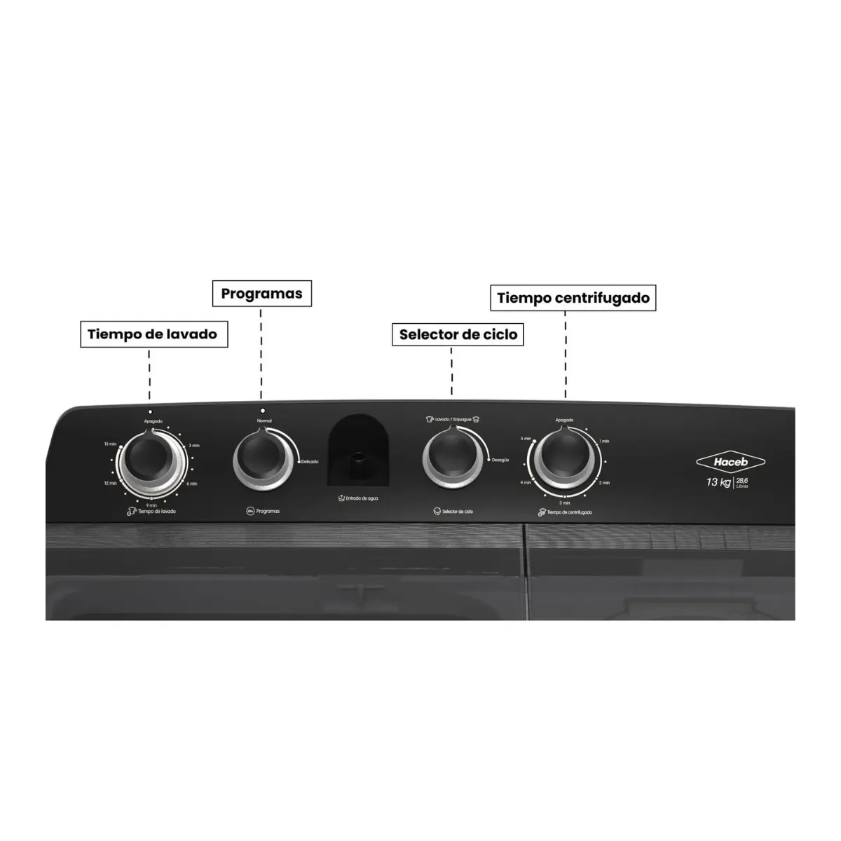 HACEB - Lavadora Semiautomática Haceb 13Kg Carga Superior