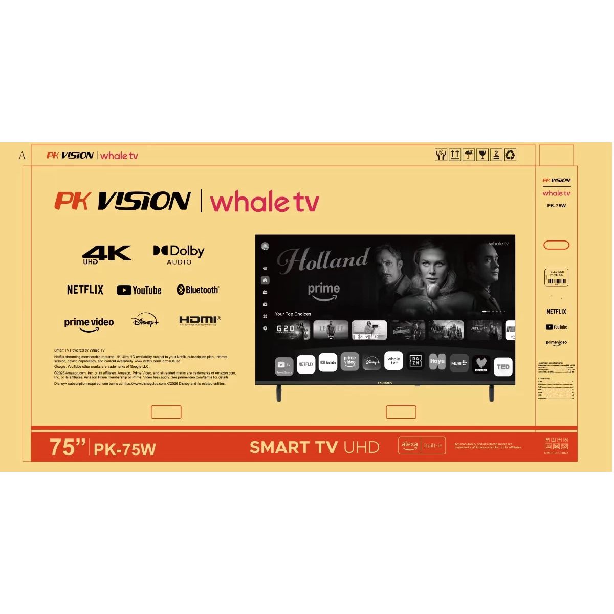 GENERICO - Smart TV 75” 4K Con Dolby Audio