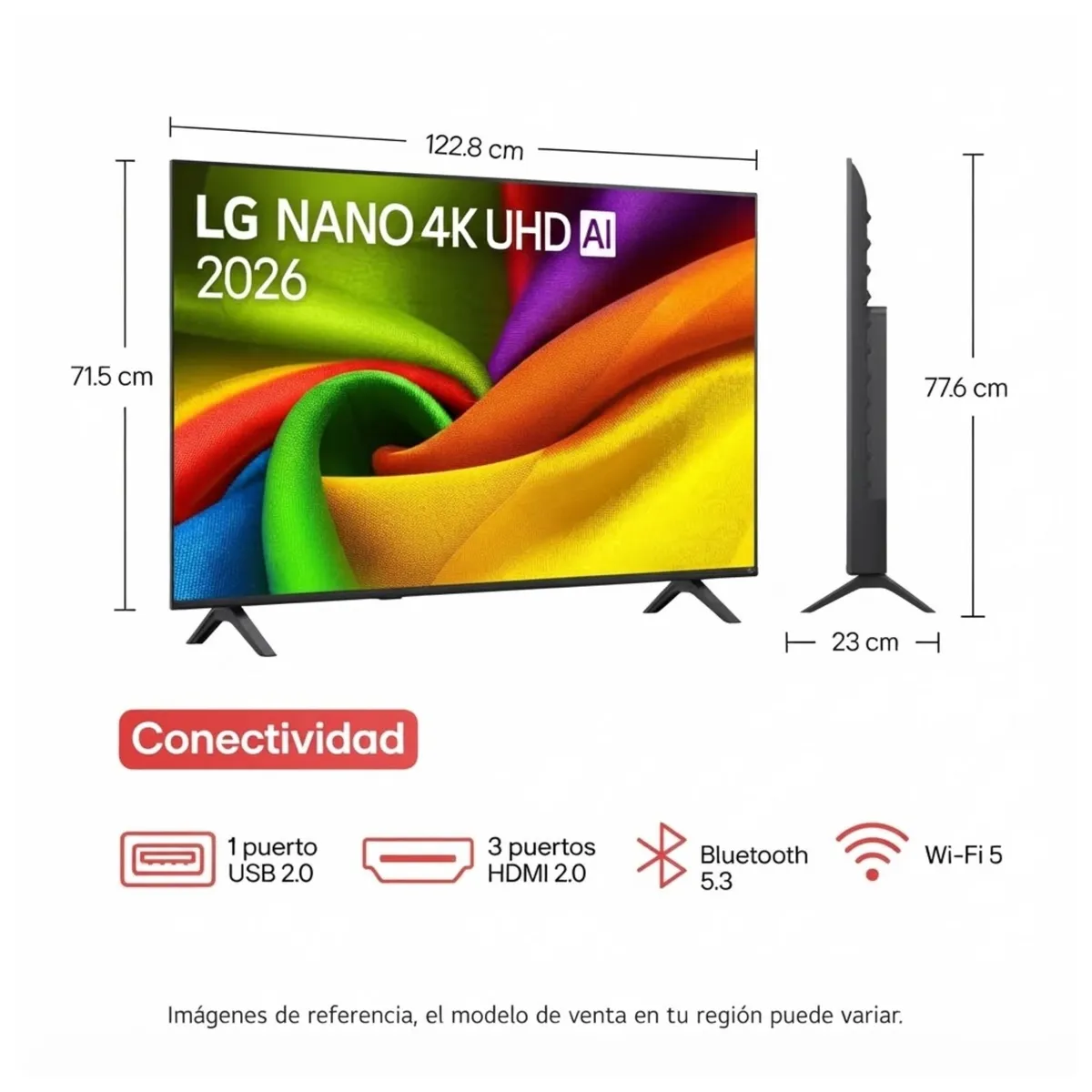 LG - Televisor LG 55 Pulgadas 55NU85 Nano 4K UHD Smart TV webOS con IA + Control Magic