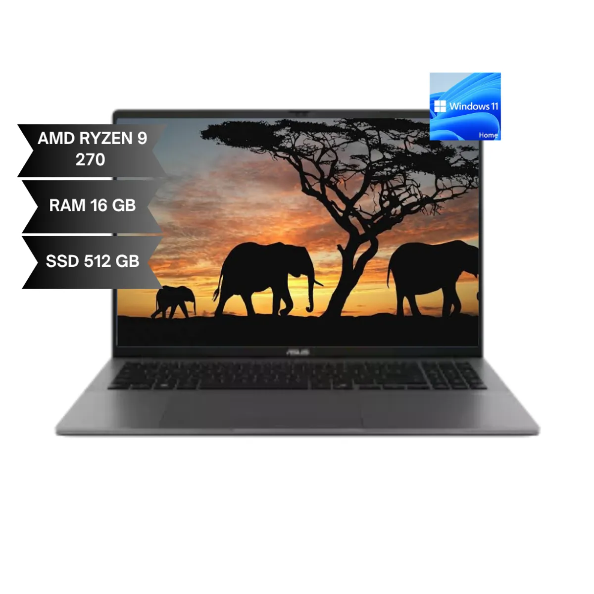 ASUS - PORTATIL ASUS M3607HA - AMD RYZEN 9 270 - 16GB DDR5 - 512GB SSD – Win 10 Home 16,0"