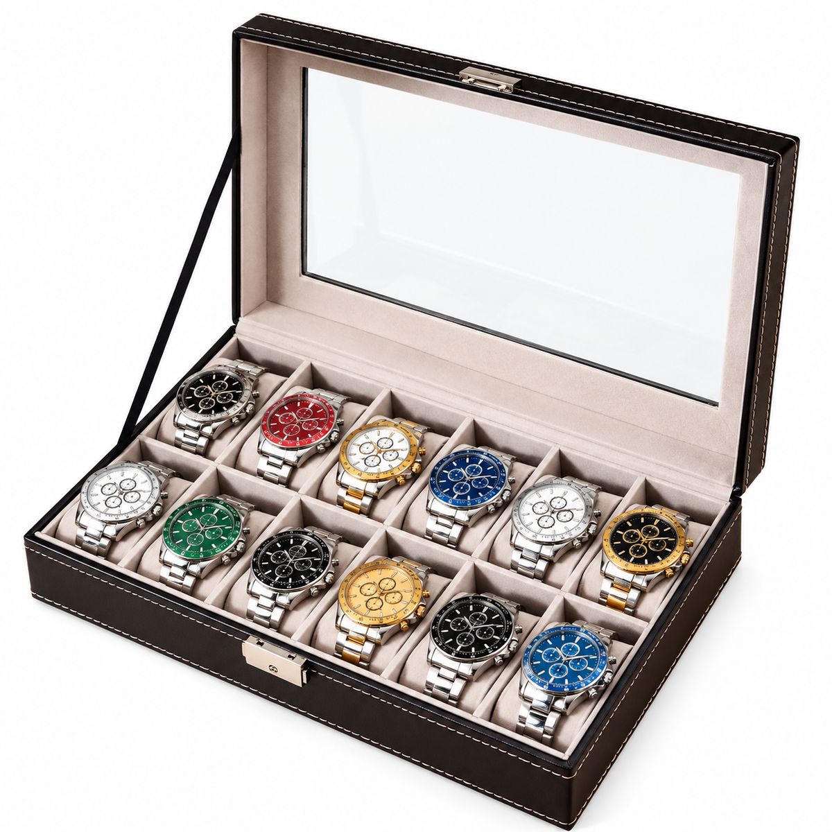 AMERICAN GENERICS - Caja Organizadora para 12 Relojes y Joyas 517-3 con Cajón