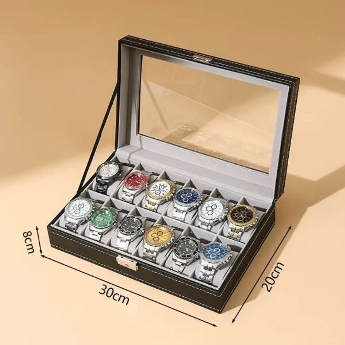 AMERICAN GENERICS - Caja Organizadora para 12 Relojes y Joyas 517-3 con Cajón
