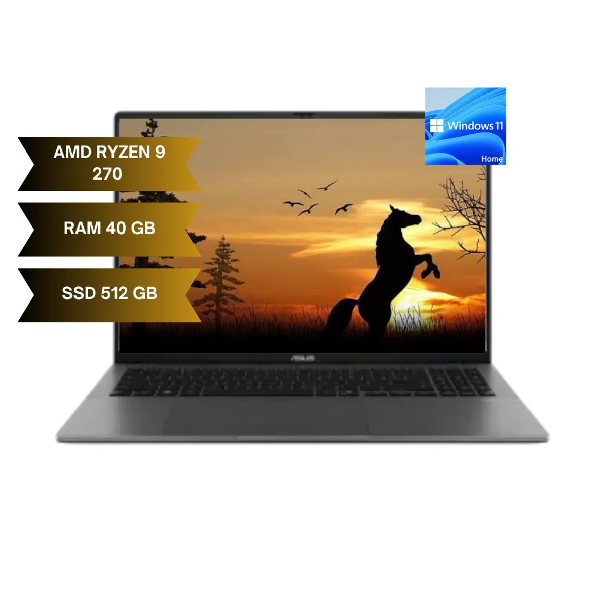 ASUS - PORTATIL ASUS M3607HA - AMD RYZEN 9 270 – 40 GB DDR5 - 512GB SSD - Win 10 Home-16,0"