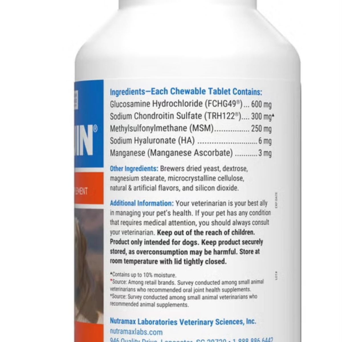 COSEQUIN - Cosequin 180 Tab Perros Mascotas Glucosamina Condroitina Msm
