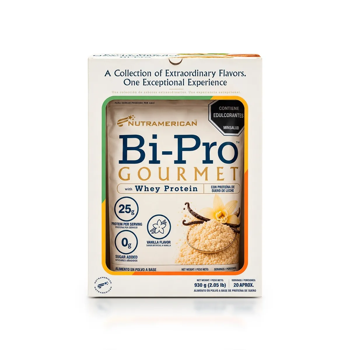 NUTRAMERICAN PHARMA - Proteina BIPRO GOURMET Vainilla 2.05 lb
