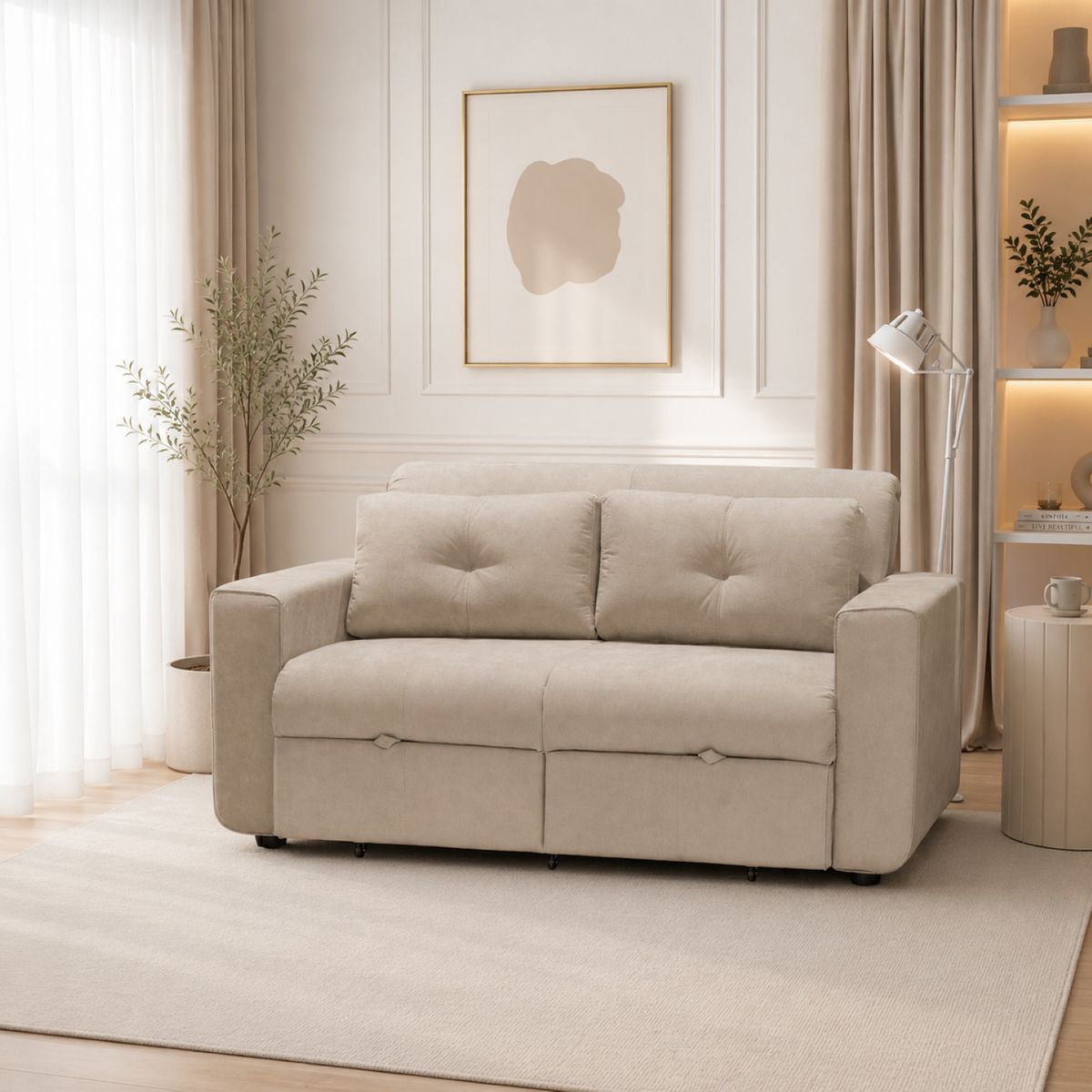 ELITE LIVING - SOFA CAMA BOURBON 140 CAMEL