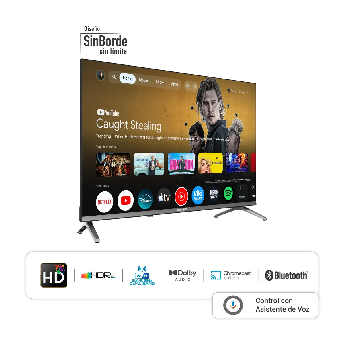 HYUNDAI - Televisor Hyundai 32 Smart Google TV FHD QLED HYLED3259QG