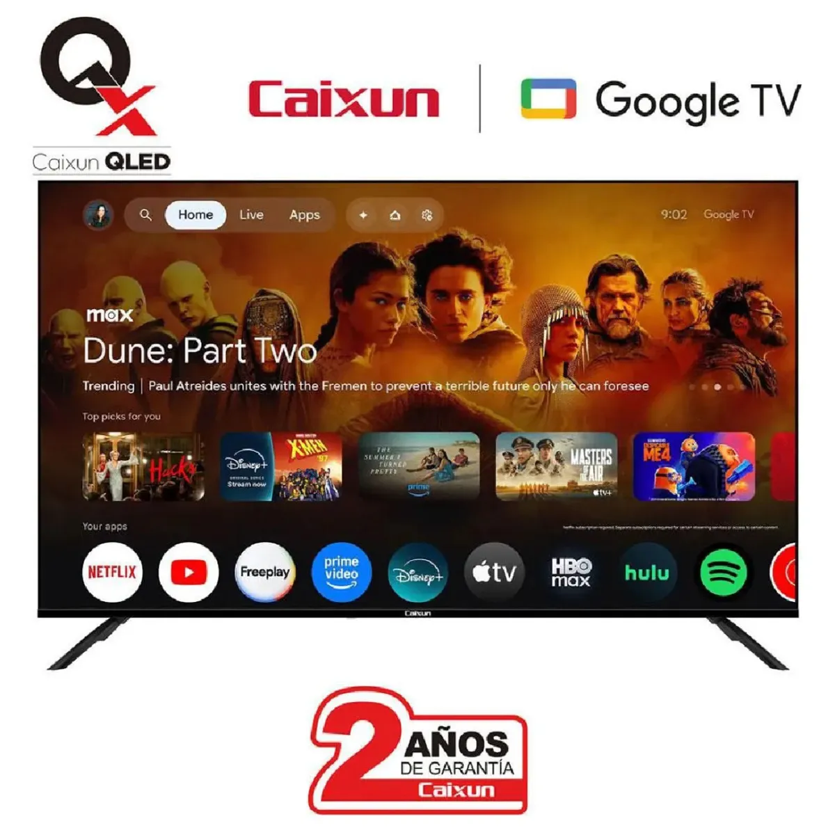 CAIXUN - Televisor Caixun 55 Pulgadas QLED 4K UHD Google TV C55KAUGQ