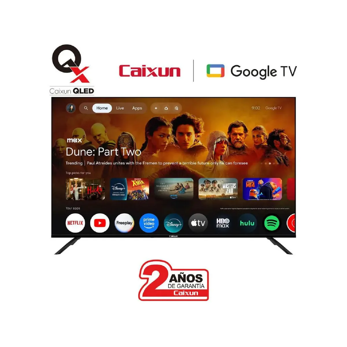 CAIXUN - Televisor Caixun 55 Pulgadas QLED 4K UHD Google TV C55KAUGQ