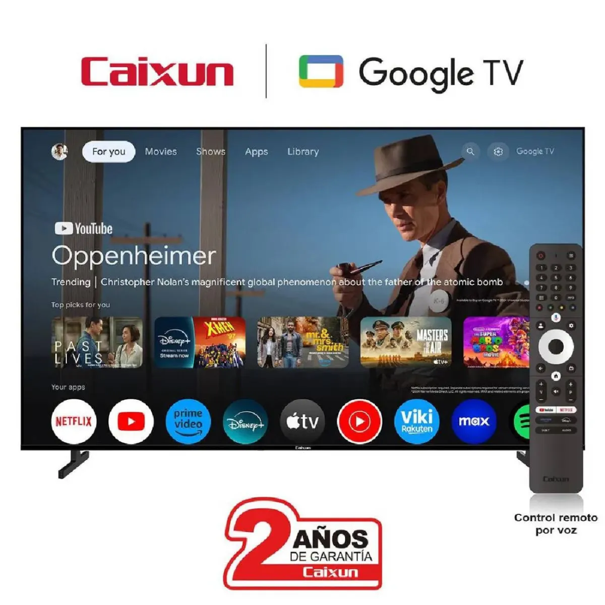 CAIXUN - Televisor Caixun 65 Pulgadas Smart TV 4K UHD Google TV C65KAUG