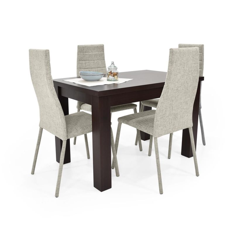 MICA - Juego de Comedor Moderno para 4 Personas (Comedor + 4 Sillas) Mica