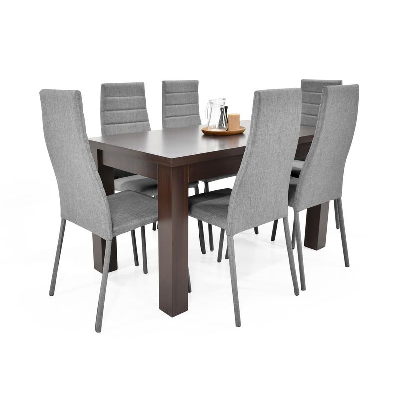 MICA - Juego de Comedor Moderno para 6 Personas (Comedor + 6 Sillas) Mica