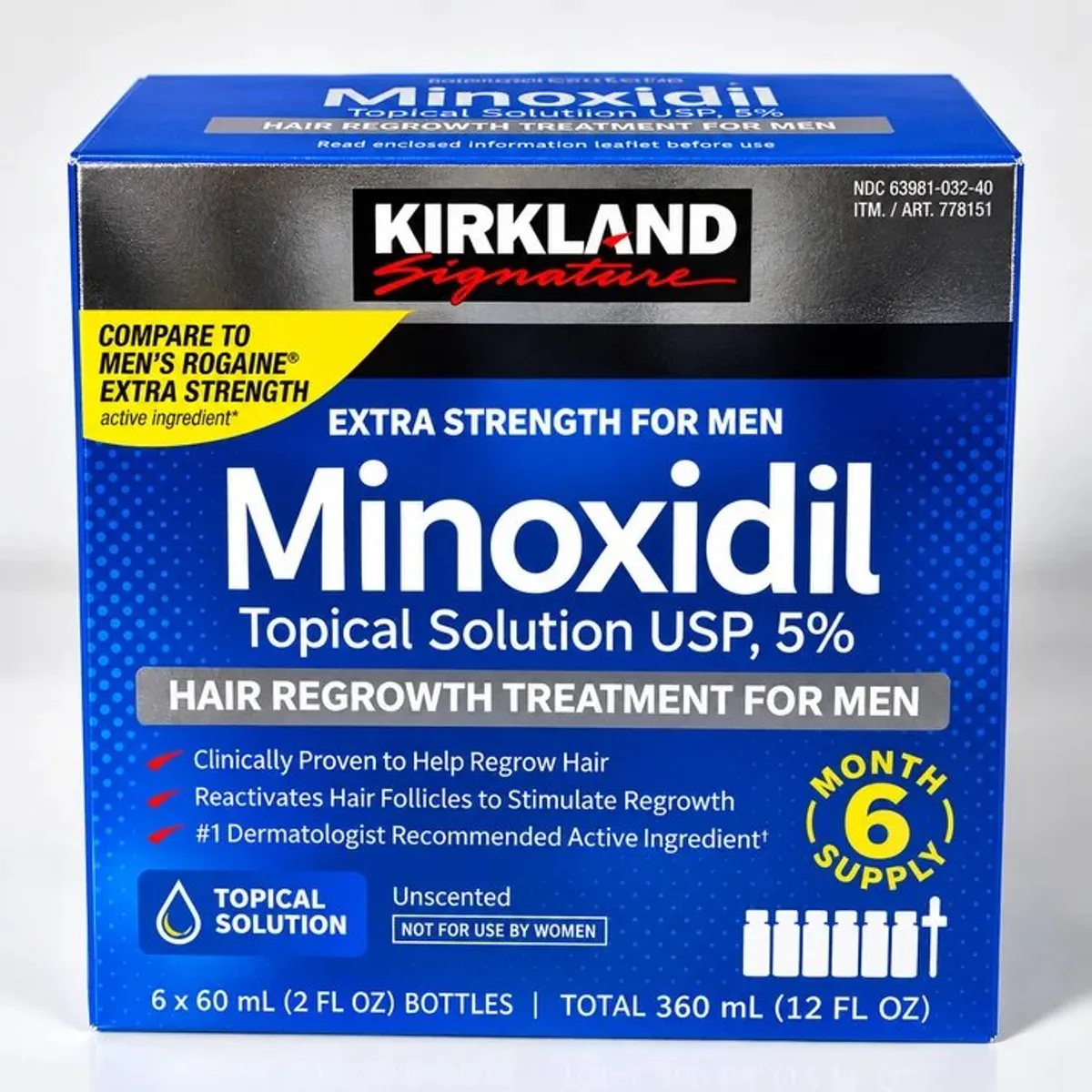 GENERICO - Minoxidil Kirkland Signature 5% Caja x 6 Frascos De 60 ml