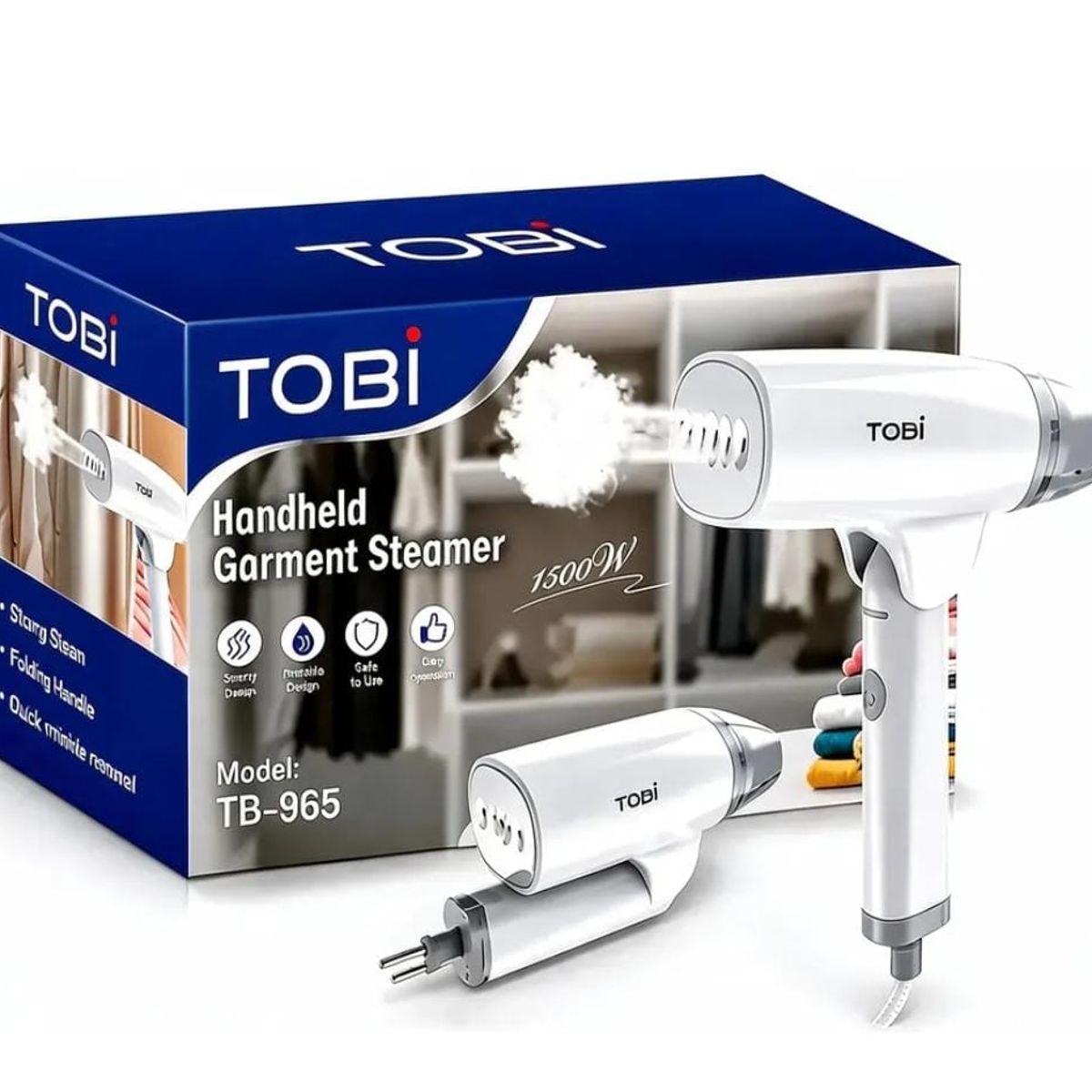 TOBI - Plancha Vaporizador De Ropa Portátil Tobi Vertical 1000w