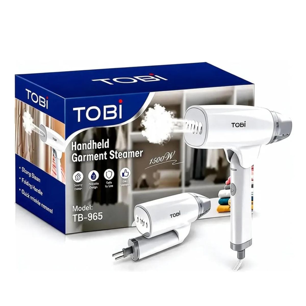 TOBI - Plancha Vaporizador De Ropa Portátil Tobi Vertical 1000w