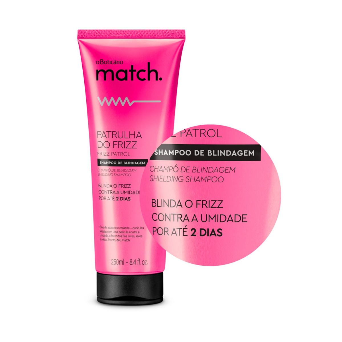 MATCH - Shampoo Match O Boticario Patrulla del Frizz Anti-frizz 250 ml