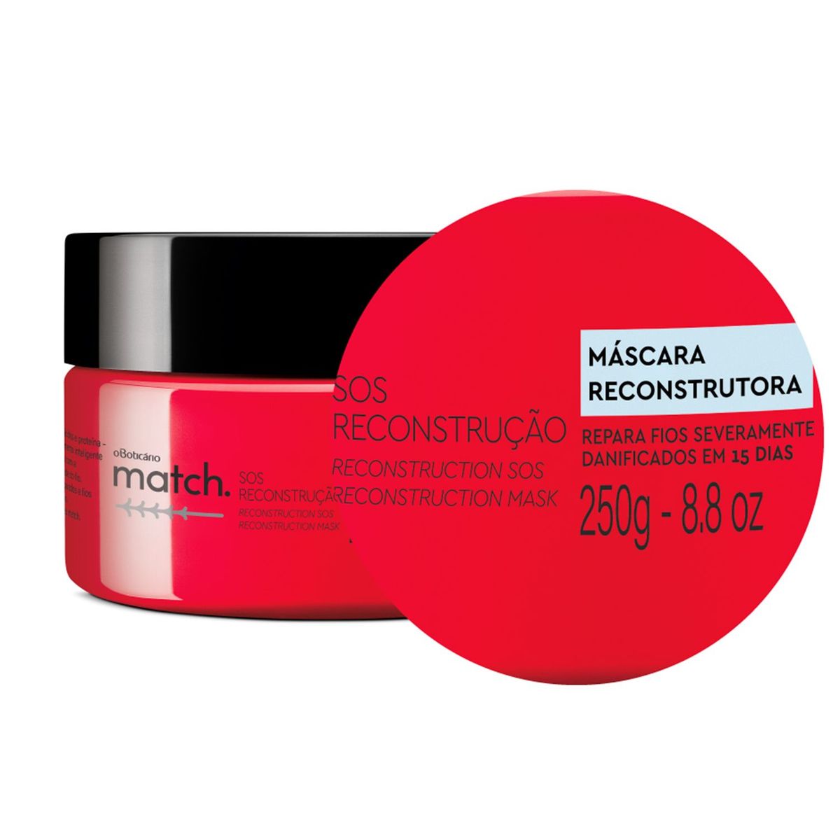 MATCH - Mascarilla capilar Match O Boticario SOS Reconstrucción Reparación 250 g