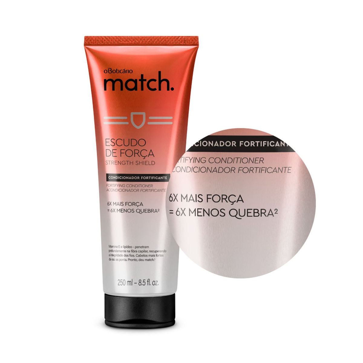 MATCH - Acondicionador Match O Boticario Fuerza Fortalecedor 250 ml