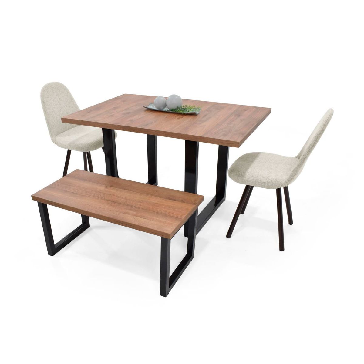 MICA - Juego de Comedor Moderno para 4 Personas (Comedor + 2 Sillas + Banco) Mica