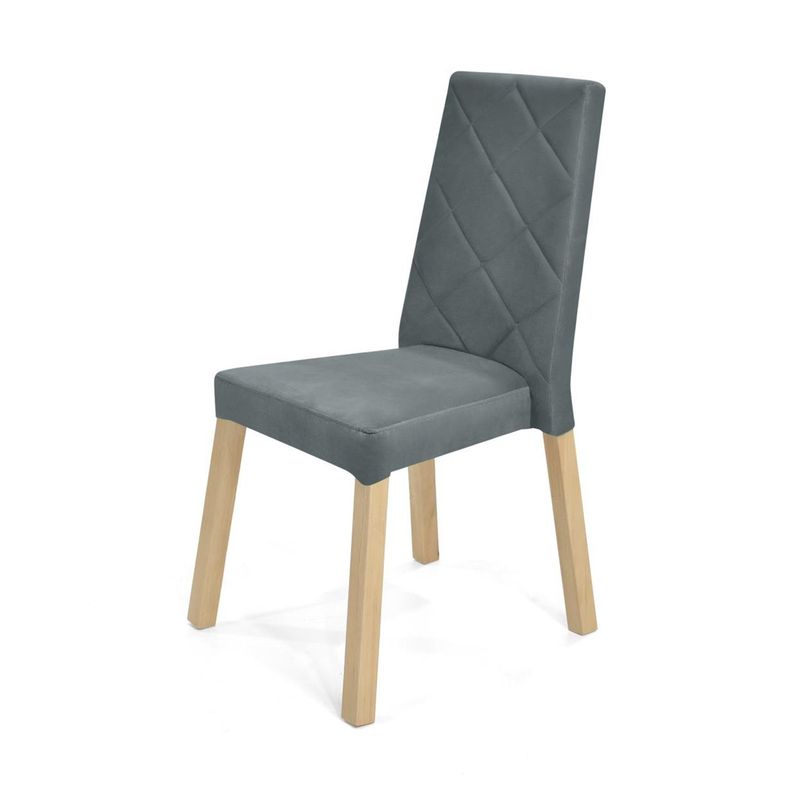 MICA - Silla de Comedor de Exterior y Terraza Moderna en Poliéster Linou 50 x 95 x 57 cm Gris Mica 