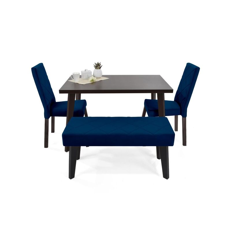 MICA - Juego de Comedor Moderno para 4 Personas (Comedor + 2 Sillas + Banco) Mica