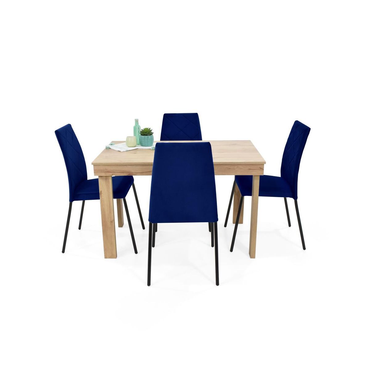 MICA - Juego de Comedor Moderno para 4 Personas Gris (Comedor + 4 Sillas) Mica