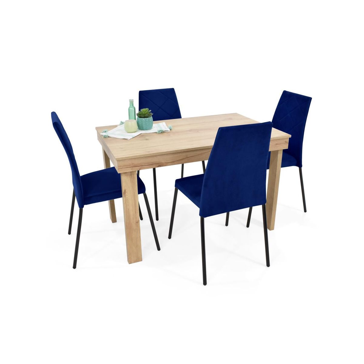 MICA - Juego de Comedor Moderno para 4 Personas Gris (Comedor + 4 Sillas) Mica