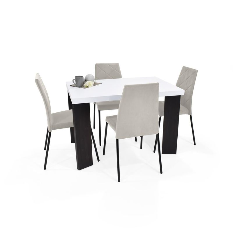 MICA - Juego de Comedor Moderno para 4 Personas (Comedor + 4 Sillas) Mica