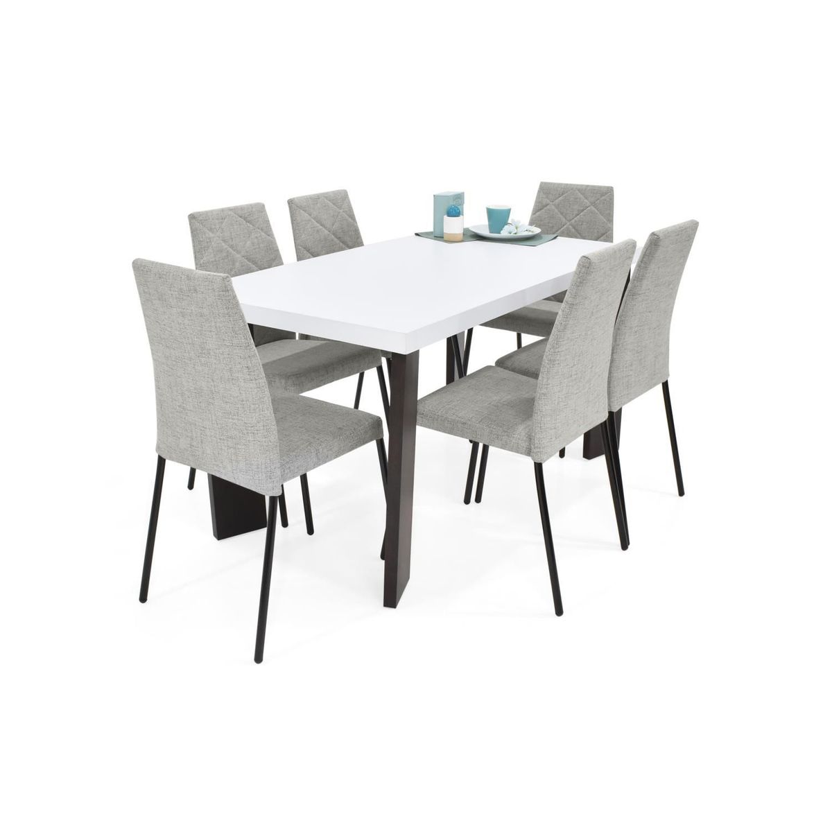 MICA - Juego de Comedor Moderno para 6 Personas (Comedor + 6 Sillas) Mica