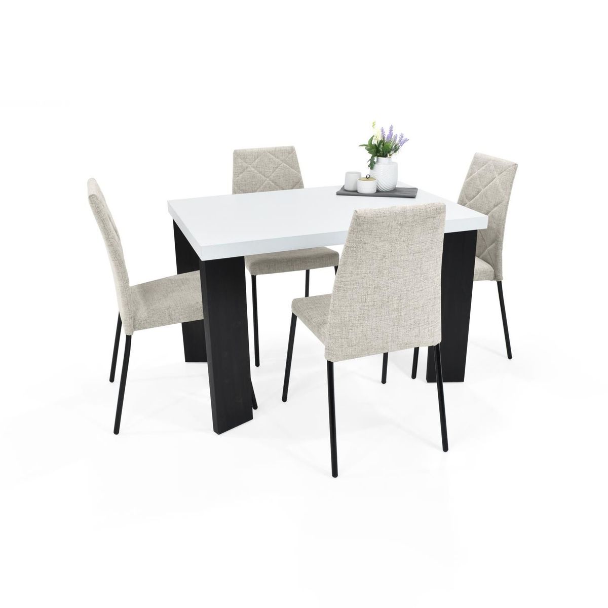 MICA - Juego de Comedor Moderno para 4 Personas (Comedor + 4 Sillas) Mica
