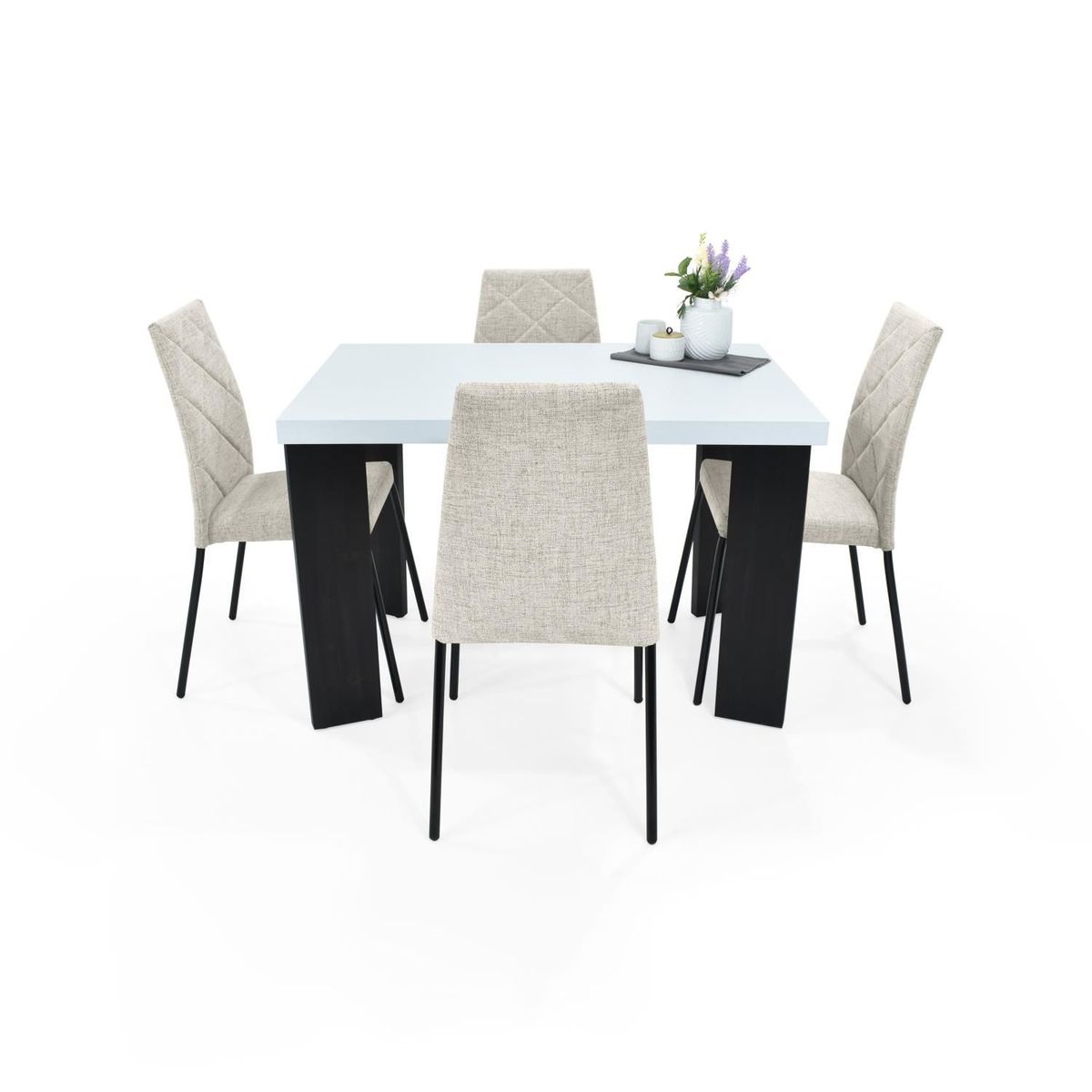 MICA - Juego de Comedor Moderno para 4 Personas (Comedor + 4 Sillas) Mica
