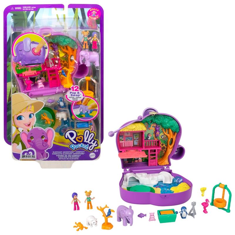 POLLY POCKET - Muñeca Polly Pocket Estuche De Aventura De Elefante