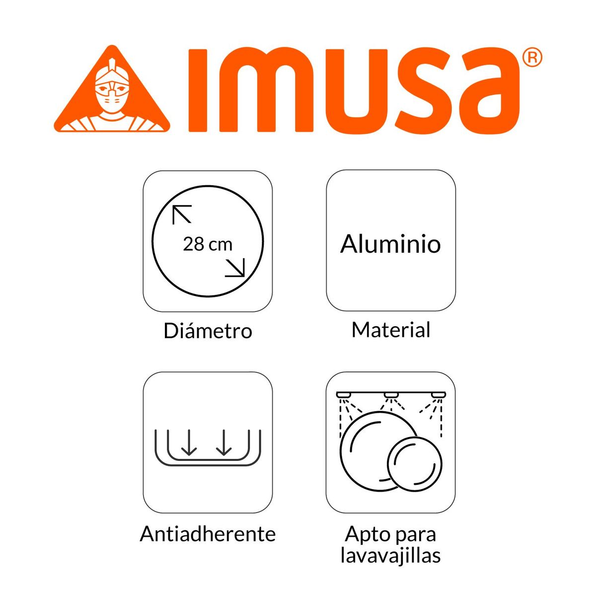 IMUSA - Sartén Imusa Gusto Antiadherente Aluminio 28 cm