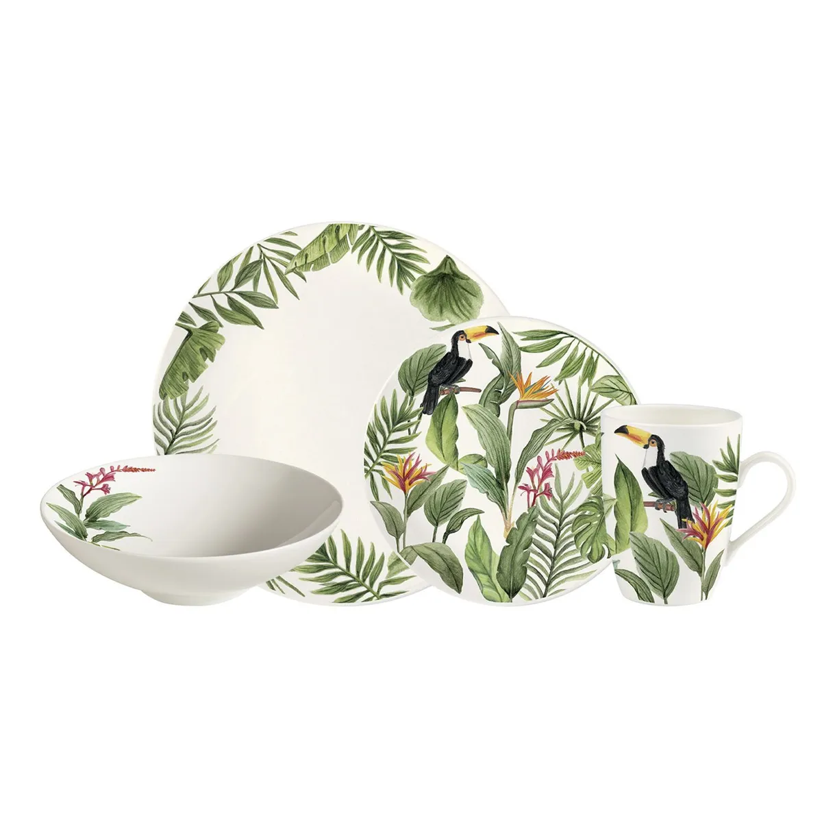 CORONA - Juego de Vajilla Corona 4 Puestos Habitat