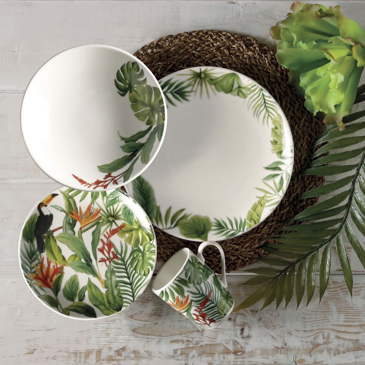 CORONA - Juego de Vajilla Corona 4 Puestos Habitat