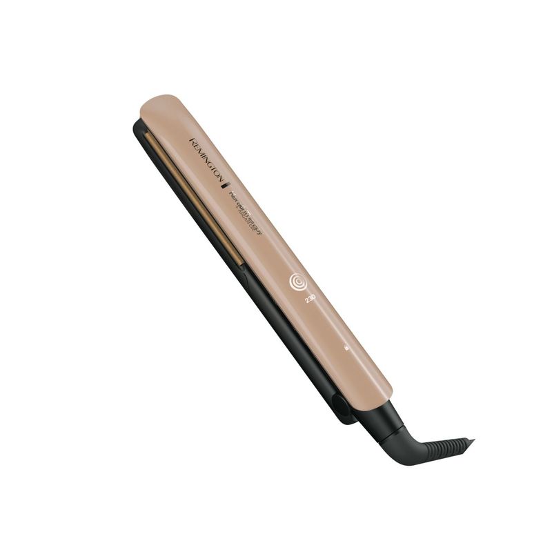 REMINGTON - Plancha para cabello Remington Therapy con Keratinay Aceite de Argán, plancha alisadora para el pelo con placas en cerámica
