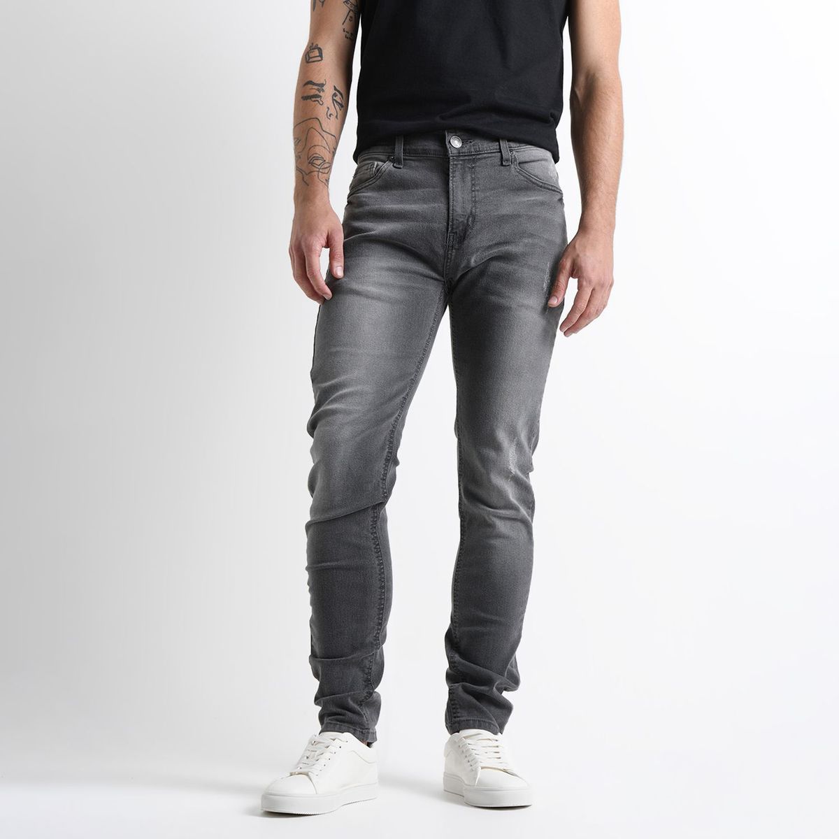 BEARCLIFF - Jean 5 Bolsillos para Hombre Super skinny Largo 32 Bearcliff