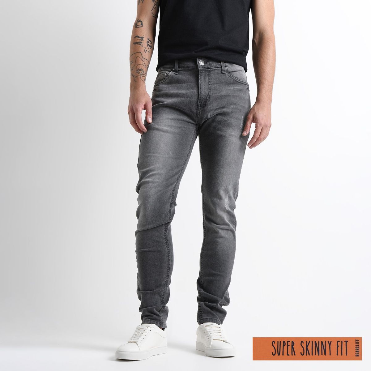 BEARCLIFF - Jean 5 Bolsillos para Hombre Super skinny Largo 32 Bearcliff
