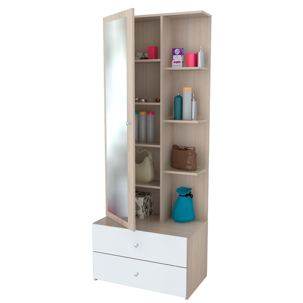 INVAL - Tocador Moderno con Espejo 70 x 180 x 41 cm Inval  - Mueble