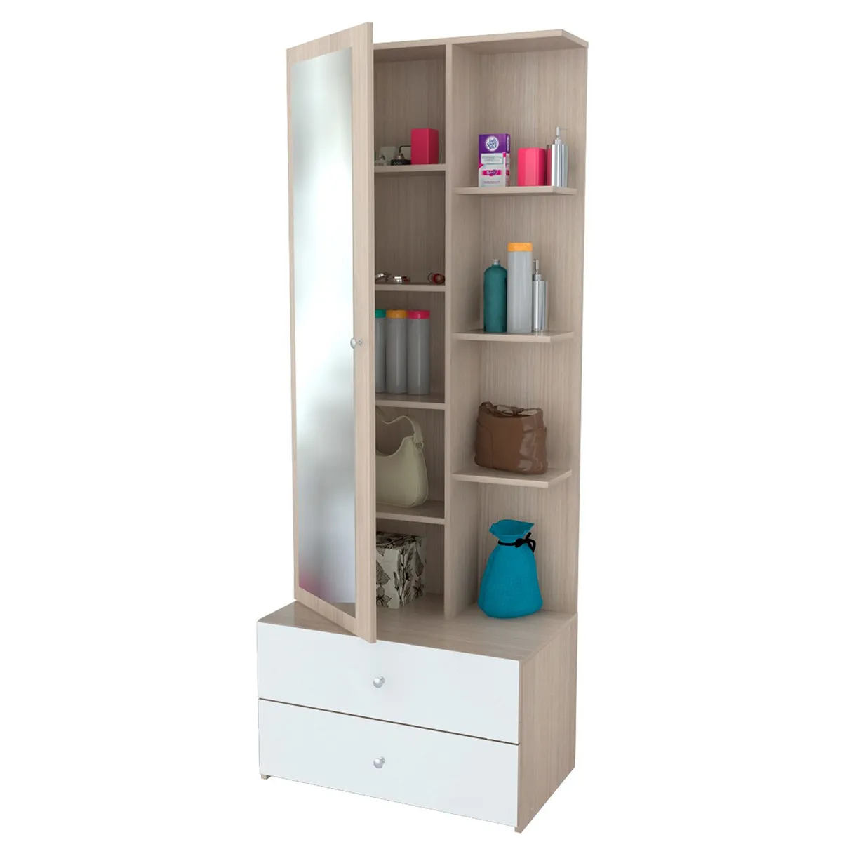 INVAL - Tocador Moderno con Espejo 70 x 180 x 41 cm Inval  - Mueble
