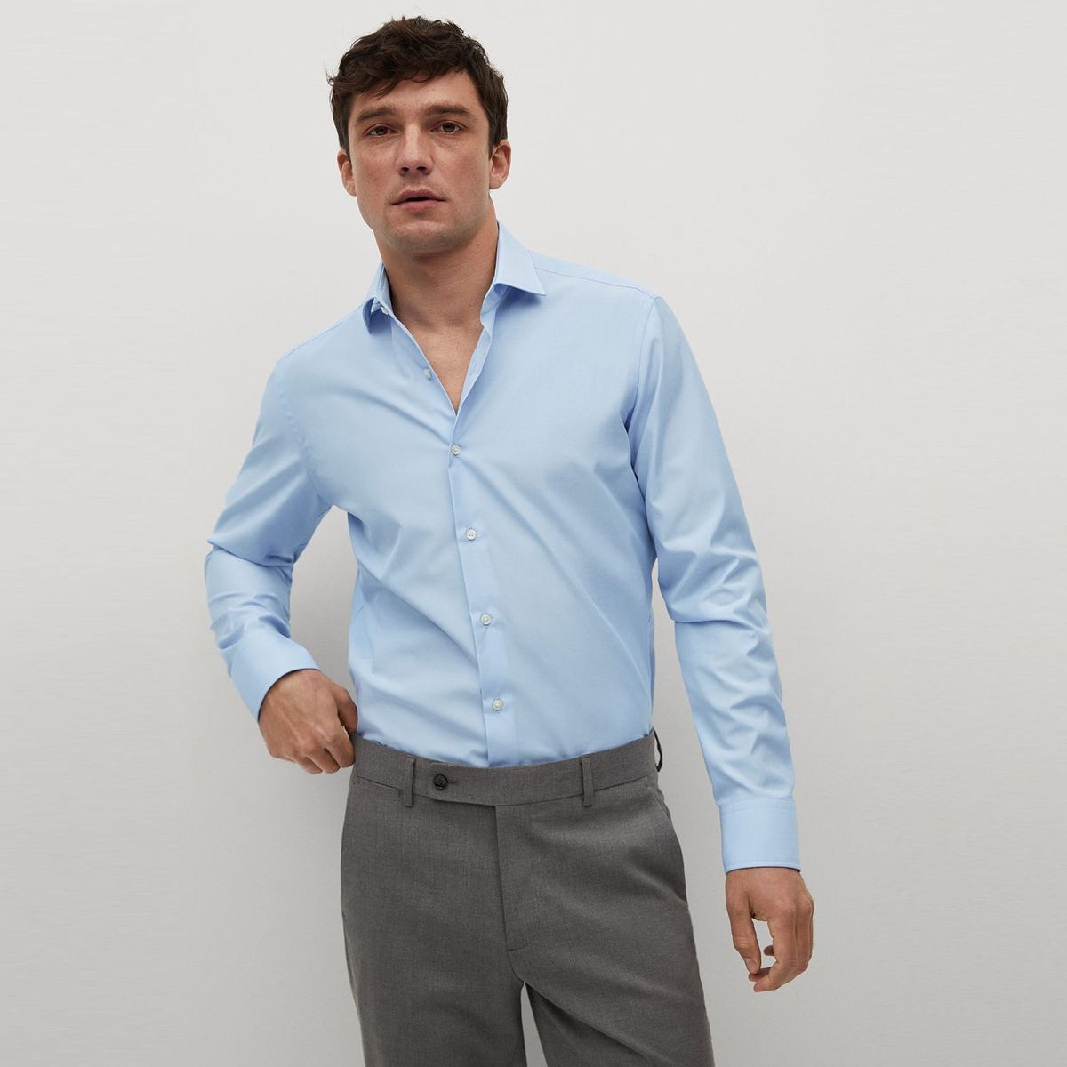 MANGO - Camisa de vestir para Hombre Slim MANGO