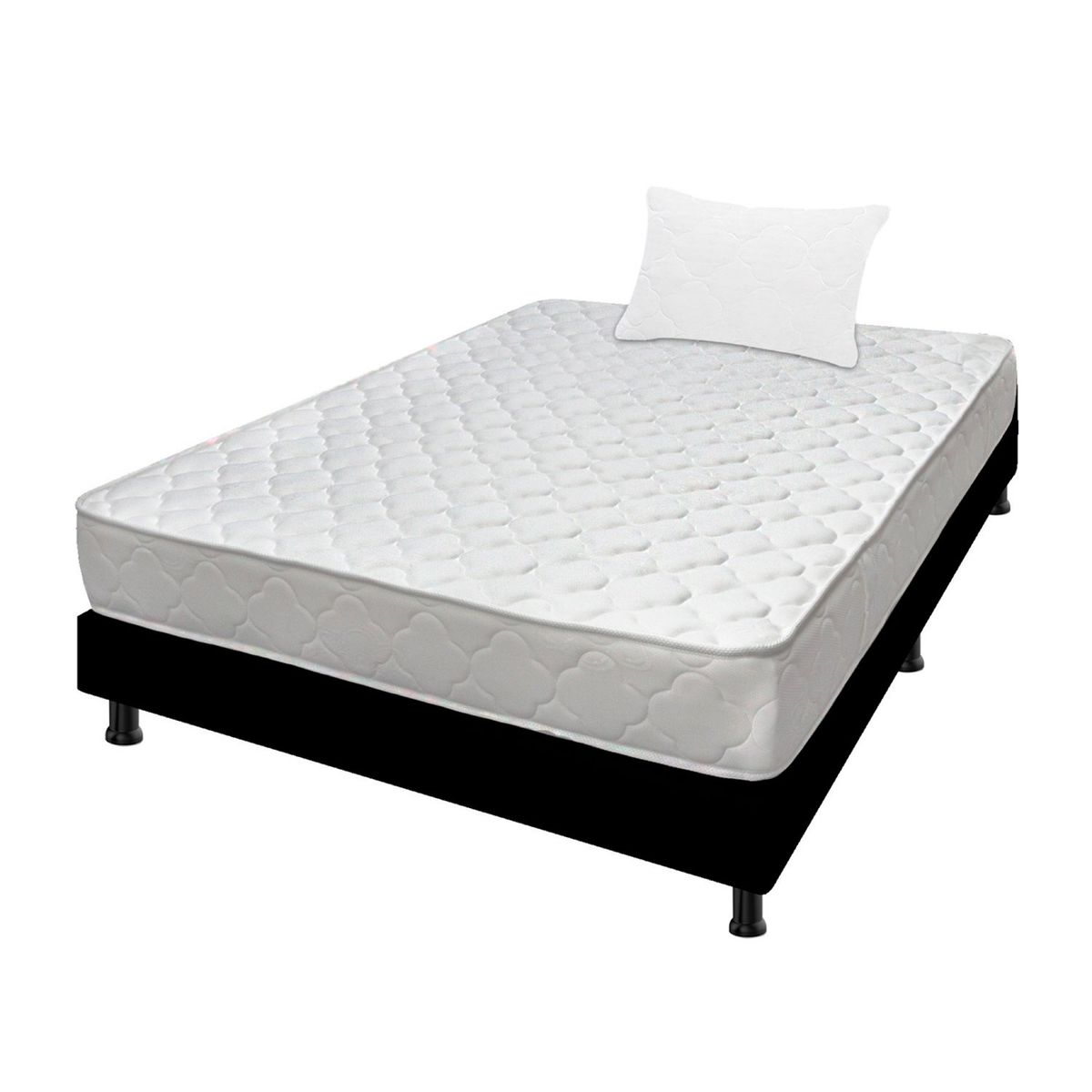 DORMILANDIA - Colchón con Base Cama cama Sencillo Firme Espumado Macizo 100 x 190 cm Dormilandia