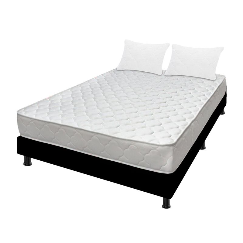DORMILANDIA - Colchón con Base Cama cama Semidoble Firme Espumado Macizo 120 x 190 cm Dormilandia - 0% Interés a 3, 6 o 12 Cuotas Pagando con tu CMR Banco Falabella