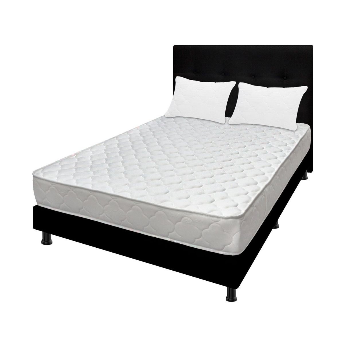 DORMILANDIA - Colchón con Base Cama cama Doble Firme Espumado Macizo 140 x 190 cm + Cabecero Dormilandia