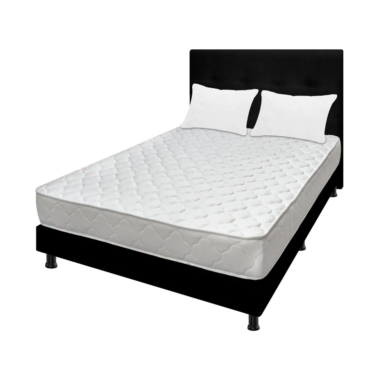 DORMILANDIA - Colchón con Base Cama cama Doble Firme Espumado Macizo 140 x 190 cm + Cabecero Dormilandia